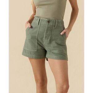 Outerknown Women's Westbound Utility Shorts High Rise Green Size 26 NWT